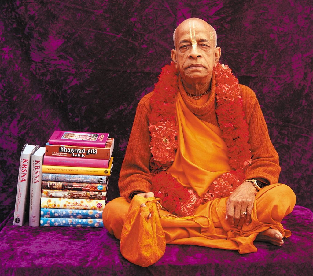 Srila Prabhupada with Spiritual Books