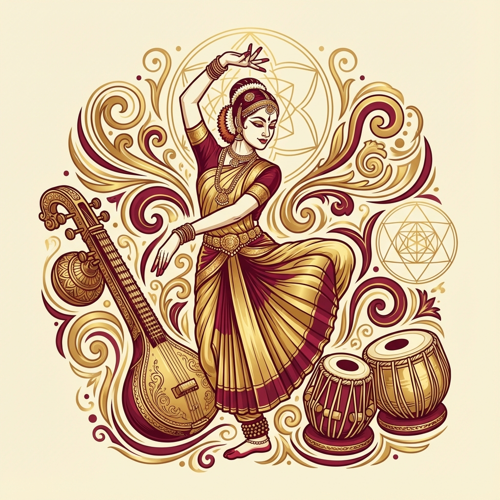 Classical Dance & Music Illustration