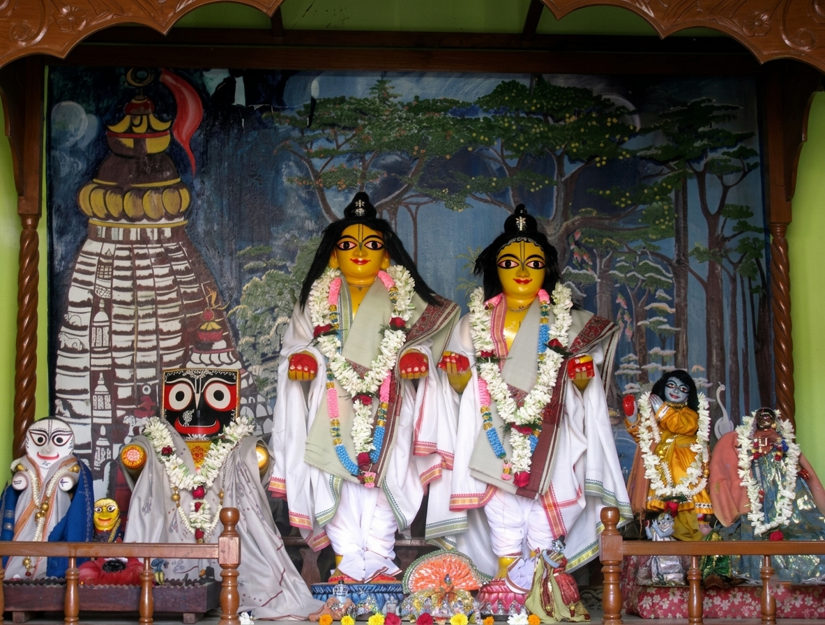 The worshippable Gaura-Nitai Deities of Sri Vrndavana Dasa Thakura at Sripata